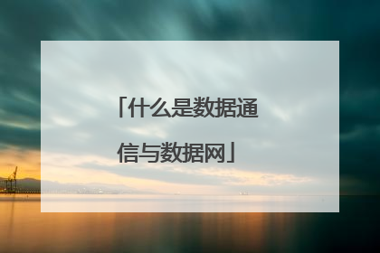 什么是数据通信与数据网