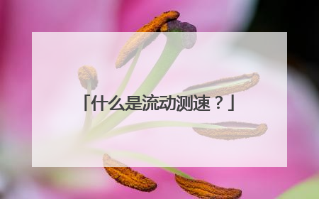 什么是流动测速？