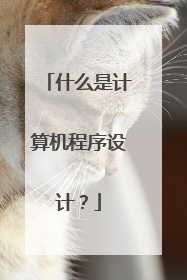 什么是计算机程序设计?