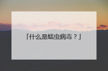 什么是蠕虫病毒?