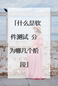 什么是软件测试 分为哪几个阶段