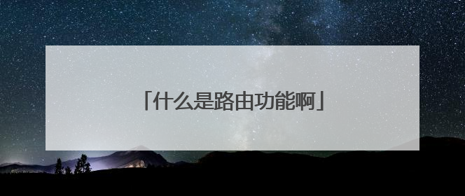 什么是路由功能啊