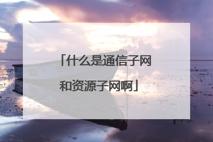 什么是通信子网和资源子网啊