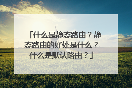 什么是静态路由?静态路由的好处是什么?什么是默认路由?