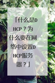 什么是DHCP？为什么要在网络中设置DHCP服务器？