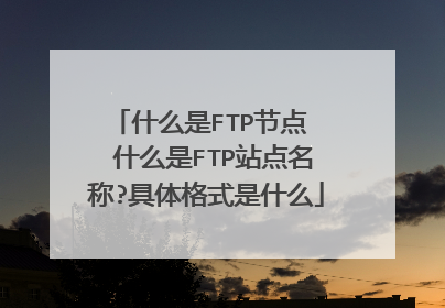 什么是FTP节点 什么是FTP站点名称?具体格式是什么
