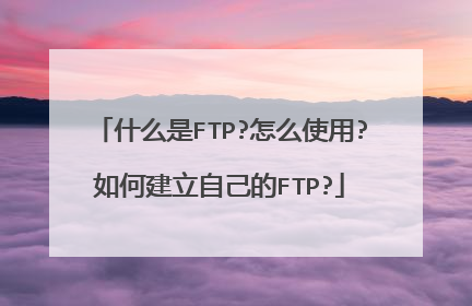 什么是FTP?怎么使用?如何建立自己的FTP?