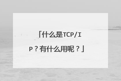 什么是TCP/IP？有什么用呢？
