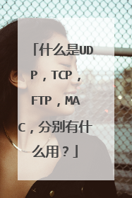 什么是UDP,TCP,FTP,MAC,分别有什么用?