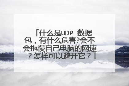 什么是UDP 数据包,有什么危害?会不会拖慢自己电脑的网速?怎样可以避开它?