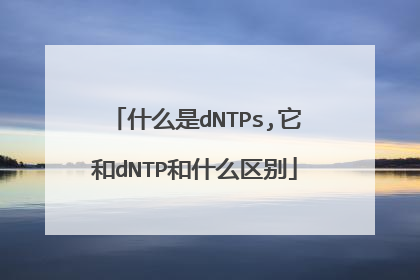 什么是dNTPs,它和dNTP和什么区别