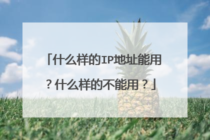 什么样的IP地址能用？什么样的不能用？