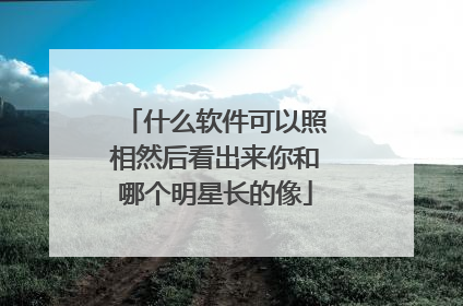 什么软件可以照相然后看出来你和哪个明星长的像