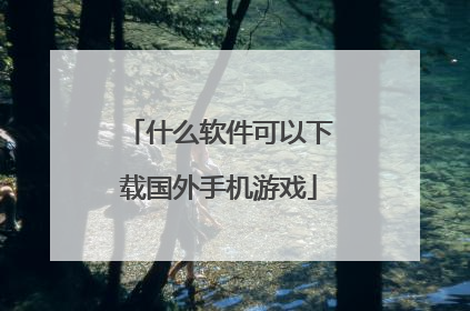 什么软件可以下载国外手机游戏