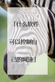 什么软件可以控制自己的网速