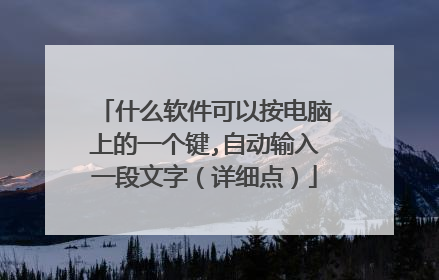 什么软件可以按电脑上的一个键,自动输入一段文字（详细点）