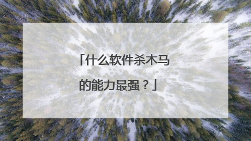 什么软件杀木马的能力最强?
