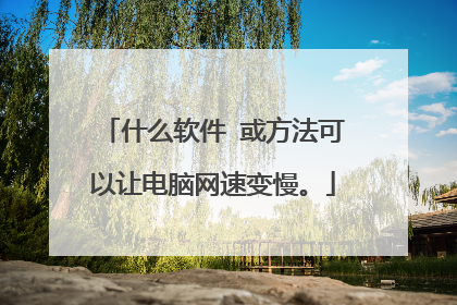 什么软件 或方法可以让电脑网速变慢。
