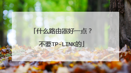 什么路由器好一点? 不要TP-LINK的