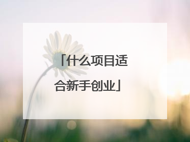 什么项目适合新手创业