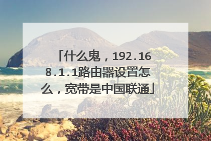 什么鬼,192.168.1.1路由器设置怎么,宽带是中国联通