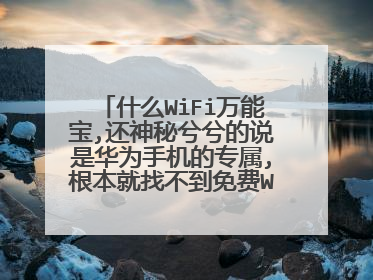 什么WiFi万能宝,还神秘兮兮的说是华为手机的专属,根本就找不到免费WiFi?