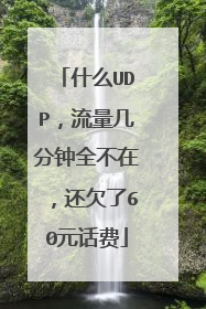 什么UDP,流量几分钟全不在,还欠了60元话费