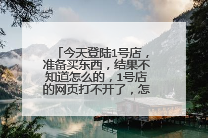 今天登陆1号店,准备买东西,结果不知道怎么的,1号店的网页打不开了,怎么办????