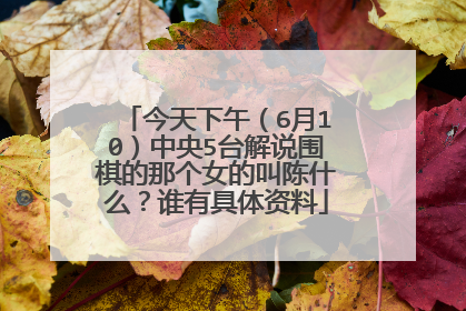 今天下午(6月10)中央5台解说围棋的那个女的叫陈什么?谁有具体资料