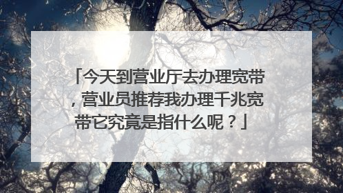 今天到营业厅去办理宽带，营业员推荐我办理千兆宽带它究竟是指什么呢？