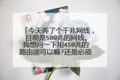 今天弄了个千兆网线,目前是500兆的网线。我想问一下用450兆的路由器可以嘛?还是必须要用千兆路由
