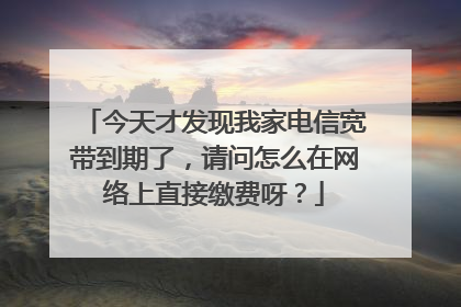 今天才发现我家电信宽带到期了,请问怎么在网络上直接缴费呀?
