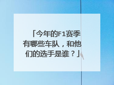 今年的F1赛季有哪些车队，和他们的选手是谁？