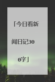 今日看新闻日记300字