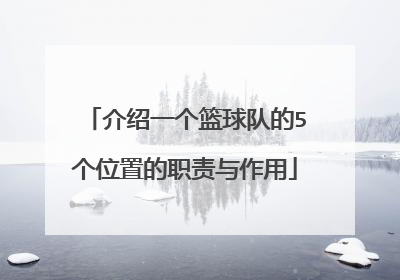 介绍一个篮球队的5个位置的职责与作用
