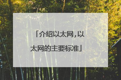 介绍以太网,以太网的主要标准