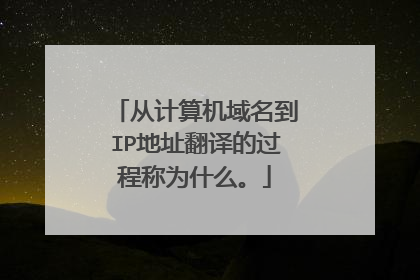 从计算机域名到IP地址翻译的过程称为什么。