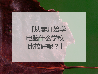 从零开始学电脑什么学校比较好呢?