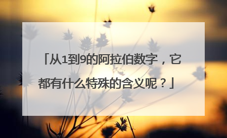 从1到9的阿拉伯数字，它都有什么特殊的含义呢？
