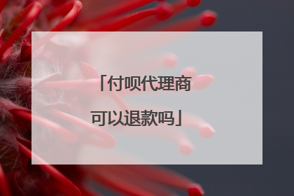 付呗代理商可以退款吗