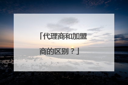 代理商和加盟商的区别?