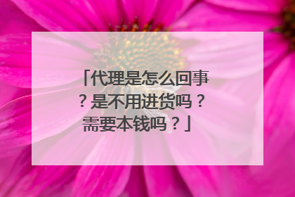 代理是怎么回事?是不用进货吗?需要本钱吗?