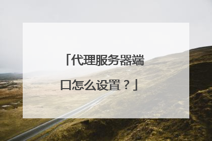 代理服务器端口怎么设置?
