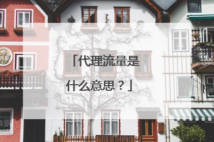 代理流量是什么意思？