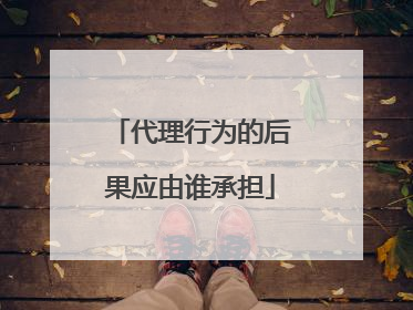 代理行为的后果应由谁承担