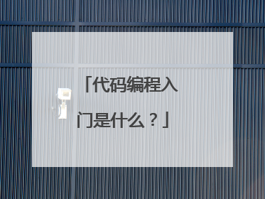 代码编程入门是什么?