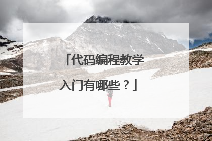 代码编程教学入门有哪些？
