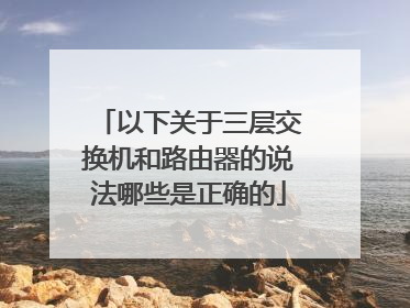 以下关于三层交换机和路由器的说法哪些是正确的