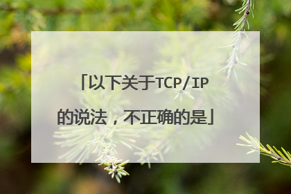 以下关于TCP/IP的说法,不正确的是