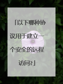 以下哪种协议用于建立一个安全的远程访问?